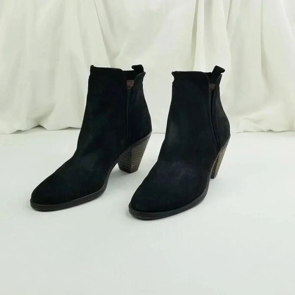 Lucky Brand 7M Women's Jana Black Leather Suede Elastic Side Ankle Boots/Booties - Picture 8 of 12